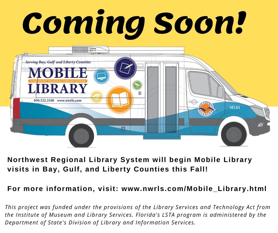 Northwest Regional Library System in Florida announcing their new mobile library
